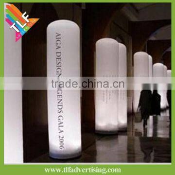 5m LED lighting Inflatable pillar with custom digital printing with rotatable base blower LED inflatable tube with rotate blower