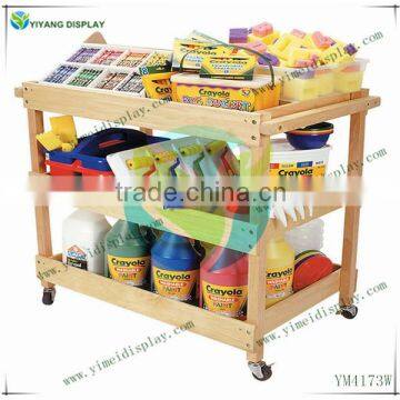 Hardwood Rolling Utility Cart , Natural YM4173W