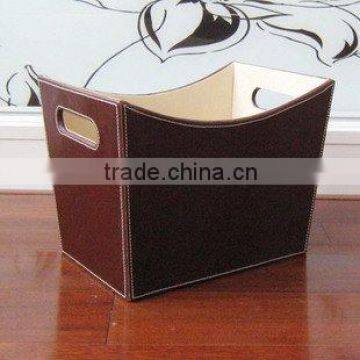 faux leather (pu,pvc) or genuine leather storage basket