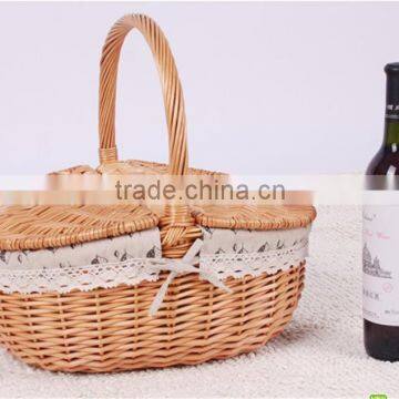 Hot sell cheap wicker baskets wire basket wicker picnic basket