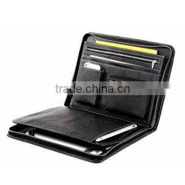 Black Zipper iPad Leather Briefcase