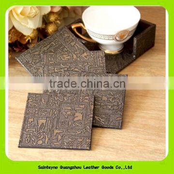 16016 Waterproof best Quality Leather coffee cup coaster from china