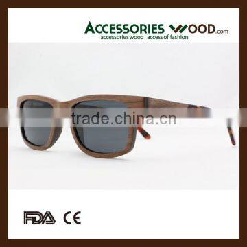 NEW DESIGN Acetate mix Walnut layered wood sunglasses women