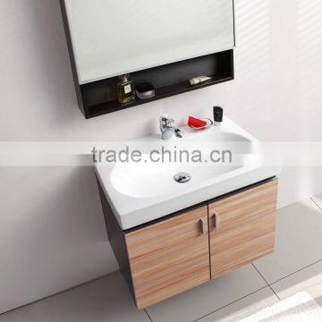 wooden mounted hotel vanity mirror cabinet, economic hanging bathroom vanity