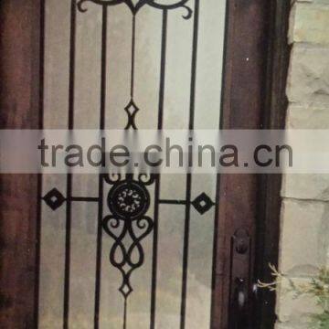 triple panel wrought iron glass for doors 2014 new products