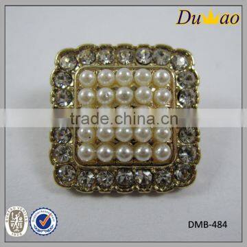 Big size square shape crystal beautiful pearl and rhinestone trimmings