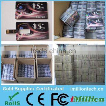 2016 Wholesale Customized Logo Full Capacity Bulk Waterproof Credit Card USB Flash Drive 2.0USB 1GB 2GB photo-4