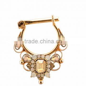 Hot sale wholesale price gold plated with clicker nose ring