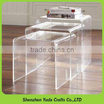 Acrylic Perspex Nesting Tables Side Coffee Table Set acrylic Stackable Tables