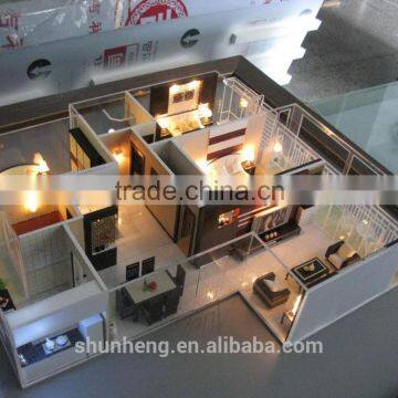 Architectural model layout with lighting 1/25