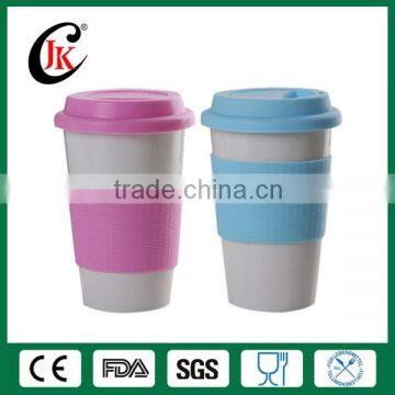 Wholesale Porcelain Promotional Coffee Mug White Ceramic Mug With Silicone Lid and Sleeve photo-4