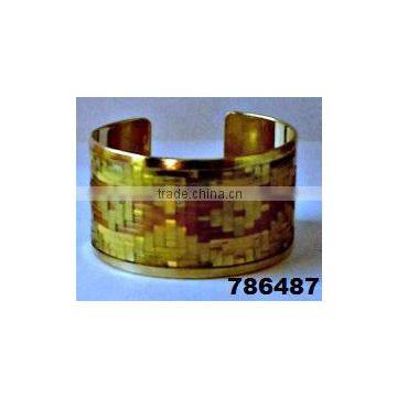 Indian Brass & Copper Metal Fashion Bangle Bracelet Weaved