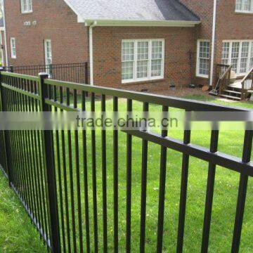 Black Powder Coated Galvanized Security Backyard Metal Steel Picket Fence