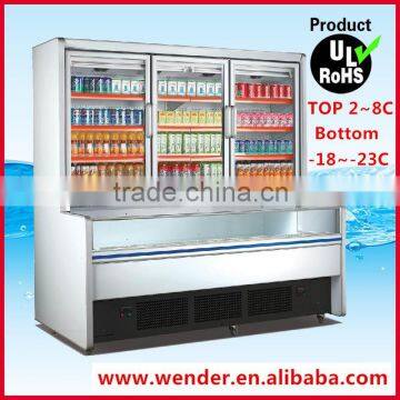 3m commercial used soft drink upright supermarket open freezer