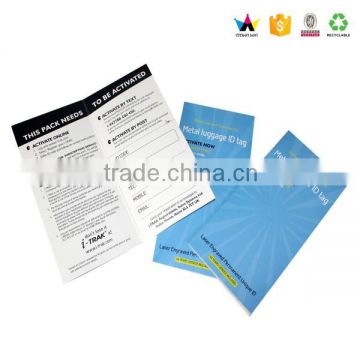 Folded thick paper with brochure design