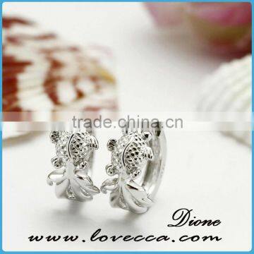 Silver Women Charms Blue Crytal Big Blue Earrings 2015 New Product