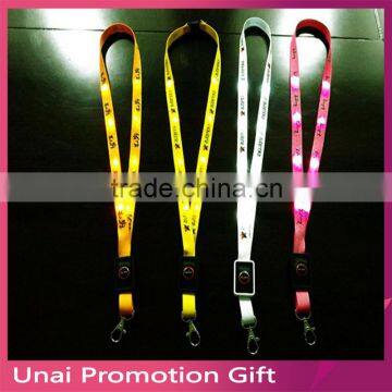 Wholesale special light polyester LED lanyard bright in the dark American market