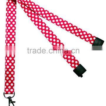 Funky Vintage Style Red Polka Dot Breakaway Lanyard