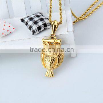 Stainless Steel Gold Plated Wholesale Owl Eagle Gold Pendant photo-3