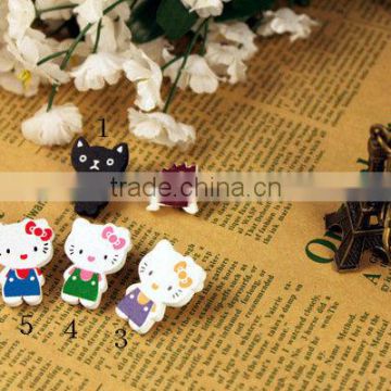 Hot selling !!!Wooden cartoon craft buttons for kids/DIY accessory with printing