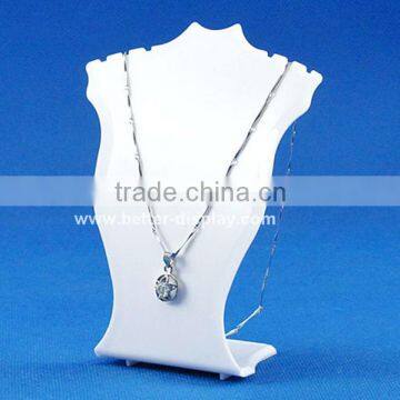 white acrylic body necklace display stand with logo