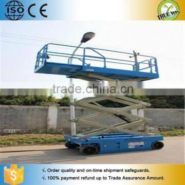 electric warehouse / garage / stock / storage use vertical cargo lift / self propelled scissor lift