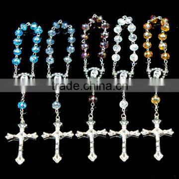 rosary,religious rosary, arcylic and polymer clay beaded rosary, cheap religious necklaces