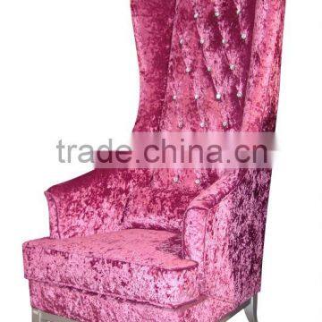 red velvert tuffed upholsteryed high back throne chair TC1009