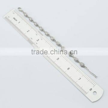 Hot Selling White Crystal Link Bracelet 18 k White Gold Plated Jewelry for Wedding