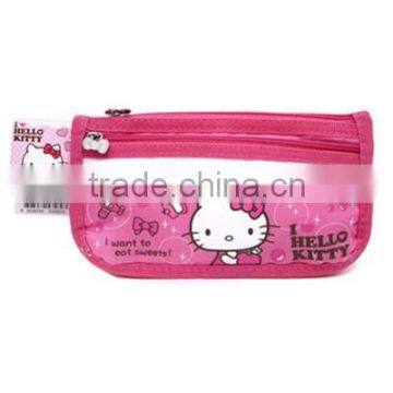 2 Zippered Pencil Case Cosmetic Bag -Pink