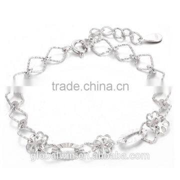 Fashin Twisted Inlaying CZ Stones 925 Sterling Silver Love Bracelet Jewelry