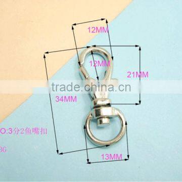 2014 new design nickel spring snap hooks push gate swivel snap hook