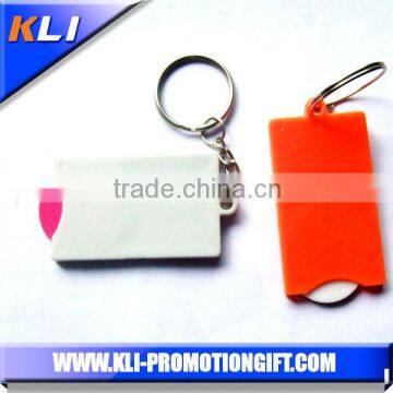 Promotional plastic coin holder keychain