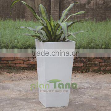 top square pot poly resin planter flower pot wholesale garden flowerpot