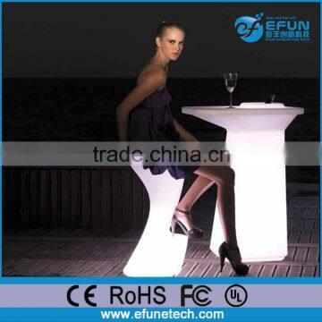 plastic rechargeable led bar table, night club lighting illuminated led table