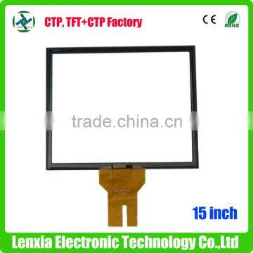 G+G structure USB/I2C interface 15 inch capacitive transparent touch screen