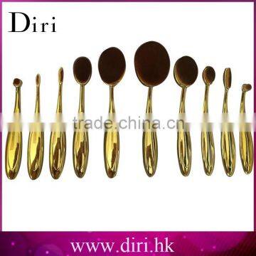 2017 Custom Logo Makeup Brushes Rose Gold Painting Oval Brush Set Tooth Makeup Brush Set 10pcs photo-2