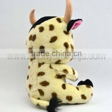 Stuffed White Dairy Cow&Educational Toys&round Mini Plush Cow photo-2