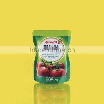 bright red 28-30% brix sachet tomato paste/sauce package