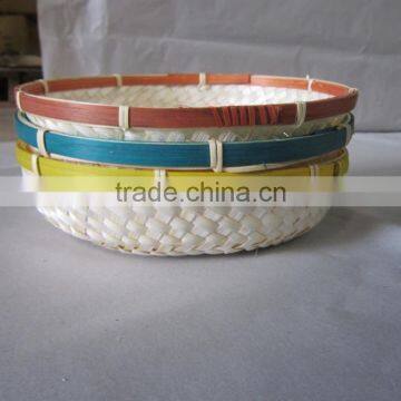 Multi color bamboo basket from Vietnam