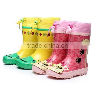 custom made boys and girls children cute rubber rain boots with cuff