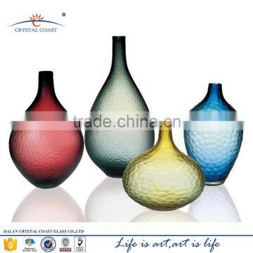 Wholesale large tall oval handblown glass mosaic vase factory