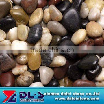 High polished, mixed color flat pebble river stone, natural pebble stone