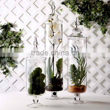 Tall Wedding Table Centerpieces European Goblet Shaped Terarium Glass Jars With Lid photo-2