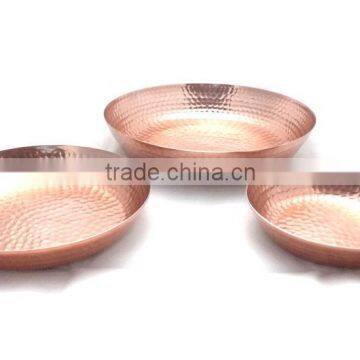 New Design Low Cost Hammered Beaten Copper Tray photo-2
