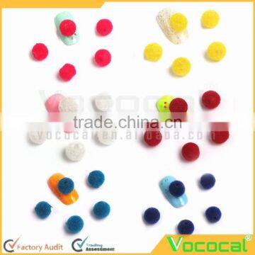 50 Pcs 7mm DIY 3D Mini Plush Ball Nail Art Slices Stickers Decoration Mixed Random Color photo-5