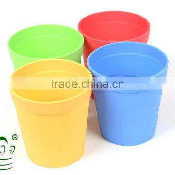 Round Flower Pot Colorful Garden Plastic Flower Pot Decorative Plastic Flower Pot