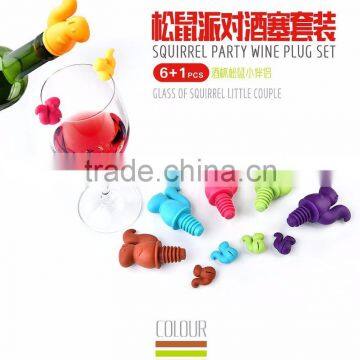Cute Cartoon Shape Squirrel Party Wine Plug Set, Colorful Squirrel Bottle Stopper photo-4