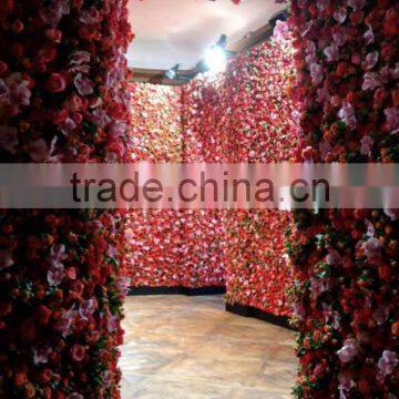 Home and outdoor decoration synthetic cheap hanging artificial plastic vertical green grass flower texture wall E08 04S03