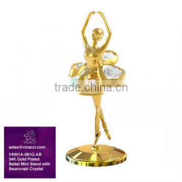 24K Gold Plated Dancing Ballet Figurine for gifts